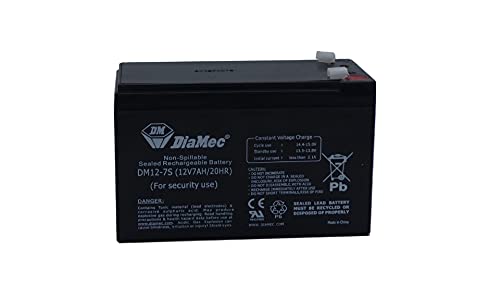 Diamec Batería Plomo AGM 12v 7Ah F1 para Seguridad