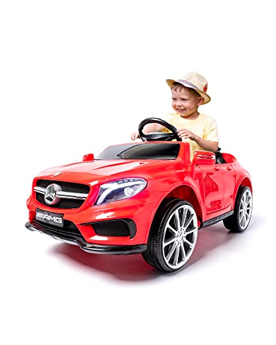 Mercedes GLA teledirigido - Rojo- Coche eléctrico para niños y niñas con batería 12 voltios y Mando para Padres