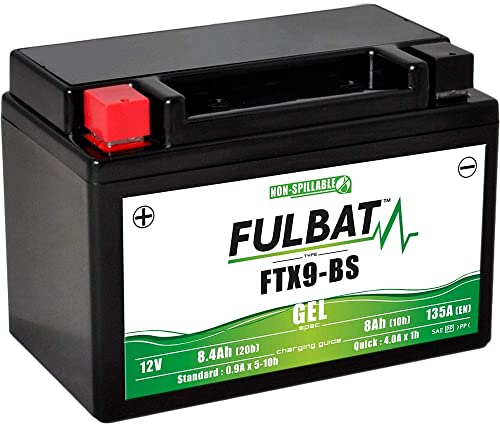 Fulbat - Batería Moto Gel YTX9-BS / FTX9-BS / WP9BS 12V 8Ah